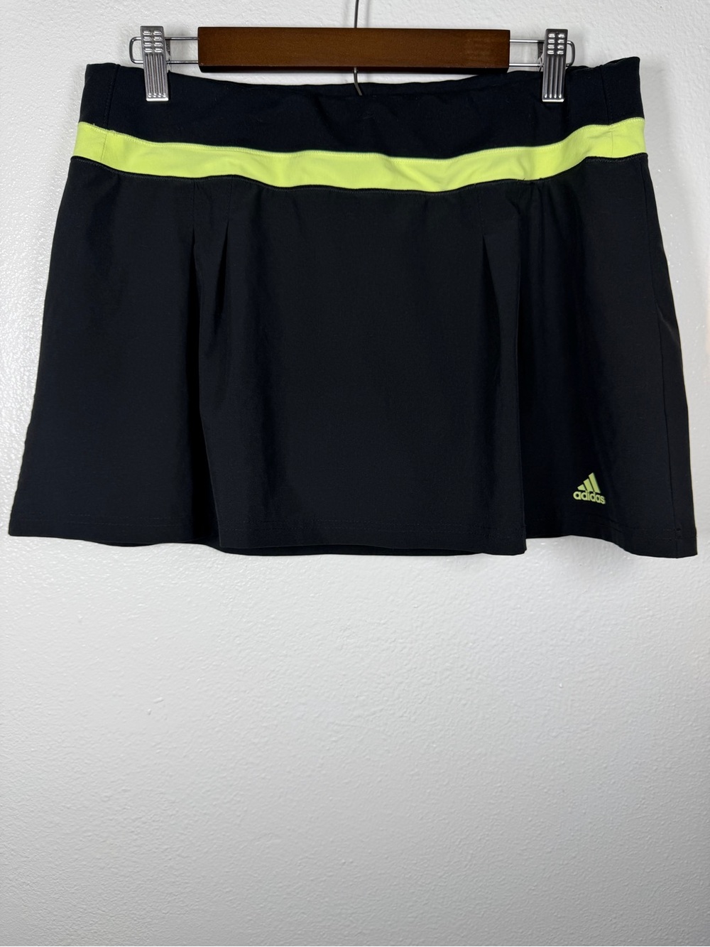 adidas Black Skort with Neon Yellow Band